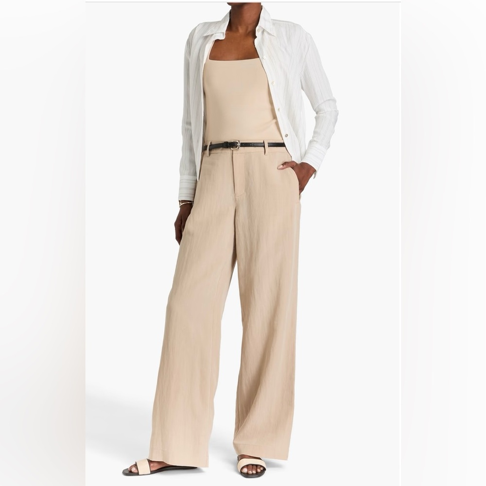 VINCE Linen Blend Wide Leg Pant